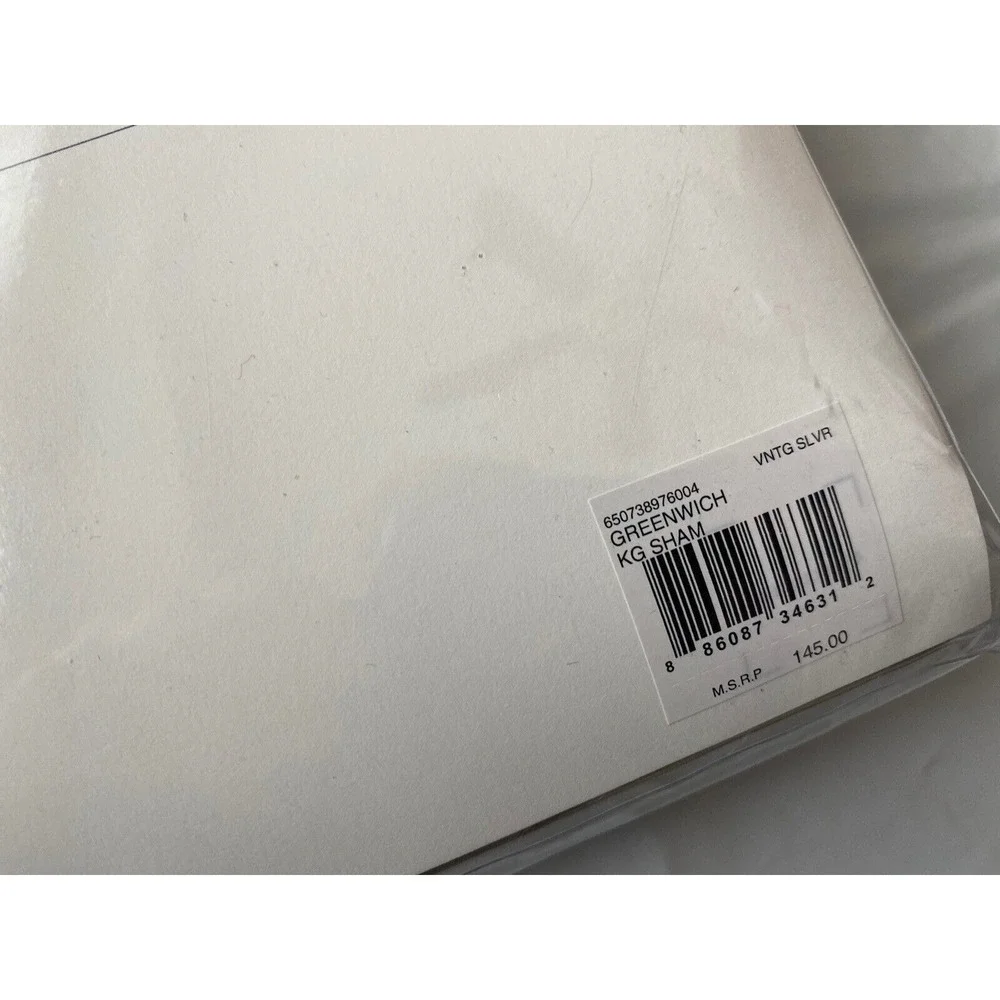 Ralph Lauren home Greenwich 300 Thread Count Sateen King Sham Vintage Silver NEW